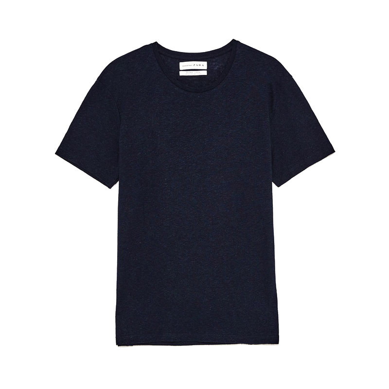 T-Shirt Raw Hem Organic Boro Constrast Denim